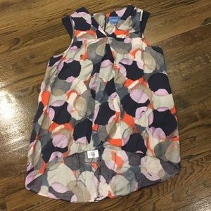 Abstract print hi-low hem sleeveless top